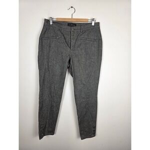 Peruvian Connection Women's Twill Button Cuff Trousers Pants Gray Size 12